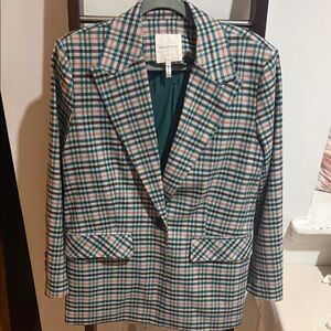 Avec Les Filles Multicolor Checkered Blazer